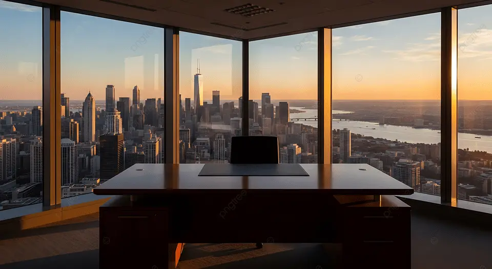 pngtree executive corner office with a panoramic view of the new york image 20429204
